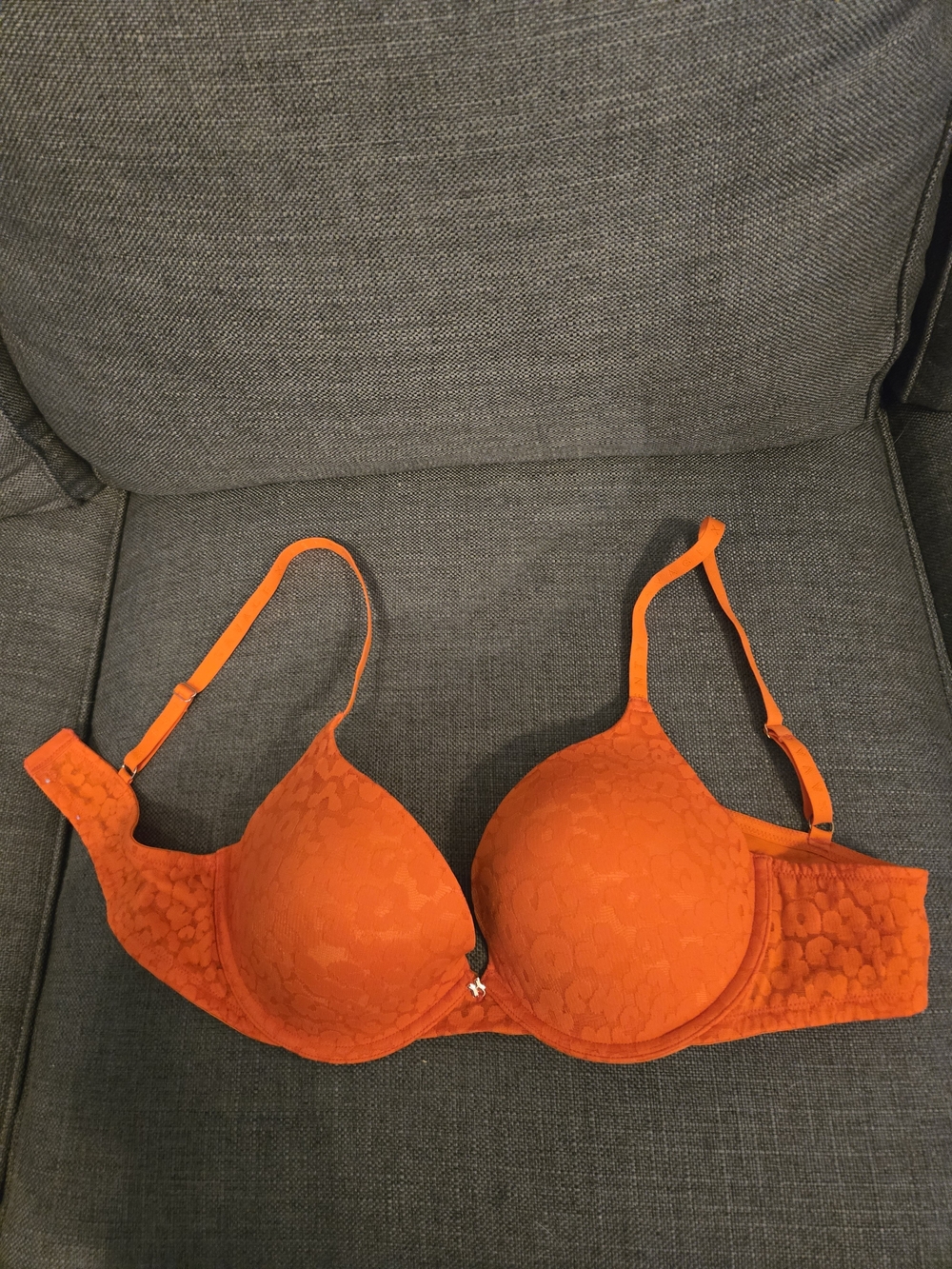 Savage X Fenty Neon Orange Lace T-Shirt Bra